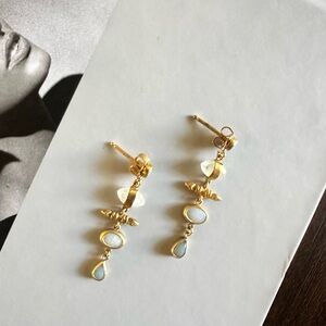 Chan Luu Gold-Tone Opal Drop Earrings